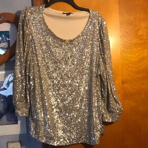 Silver Sequin Women's Top